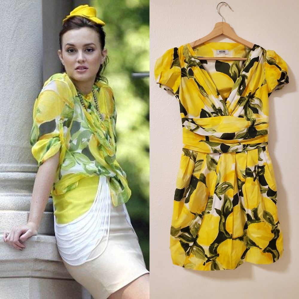 ASO Blair Waldorf Gossip Girl MOSCHINO Lemon Dress US 6